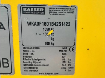 Compresseur d'air Kaeser M80 Kubota 8.1 m3 / min 7 Bar 55 kW Mobiele Silent Diesel Compressor: photos 5