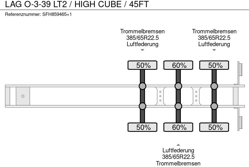 Semi-remorque porte-conteneur/ Caisse mobile LAG O-3-39 LT2 / HIGH CUBE / 45FT: photos 10
