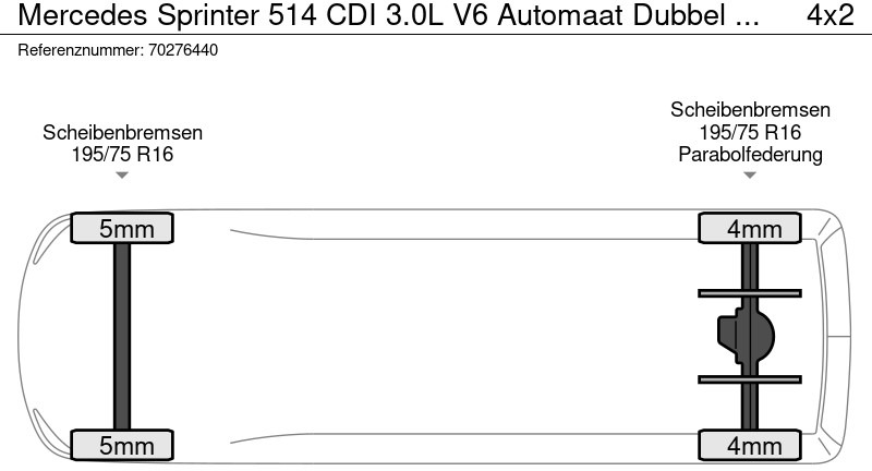Fourgon utilitaire Mercedes-Benz Sprinter 514 CDI 3.0L V6 Automaat Dubbel Cabine L2H2 Dubbellucht 3,5t Trekhaak Camera Airco Cruise Doka Mixto L2 8m3 Airco Dubbel cabine: photos 21