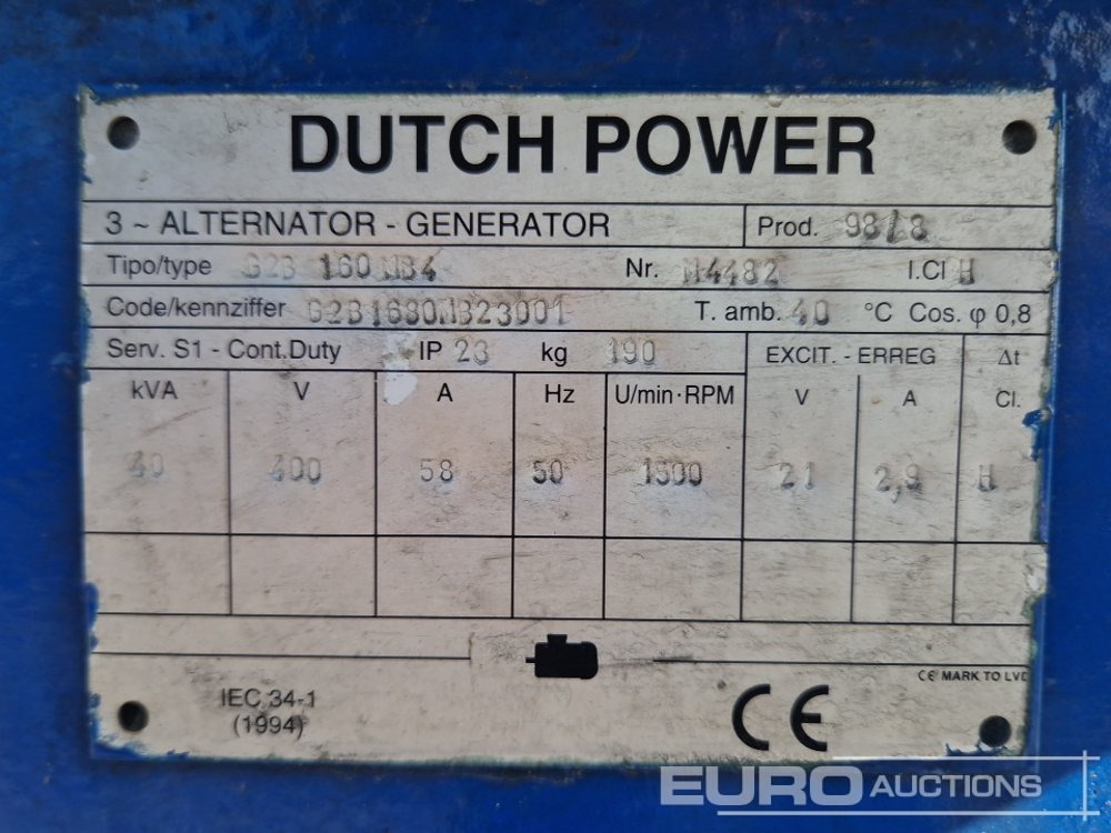 Groupe électrogène Dutch Power G2B 40kVA, 6 Cylinder Diesel Engine: photos 16